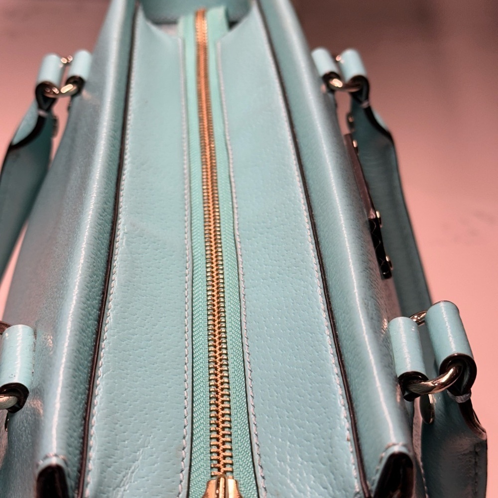 Kate Spade Wellsley Fresh Air Blue Leather Tote Bag EUC - Picture 9 of 12